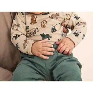 NEW MINYMO safari tee and pant set in zoo friends